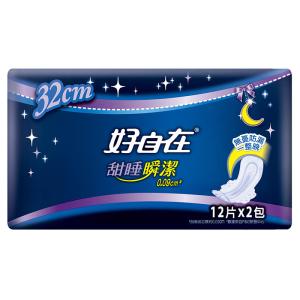 【好自在】甜睡瞬潔 夜用量多衛生棉32cm(12片...