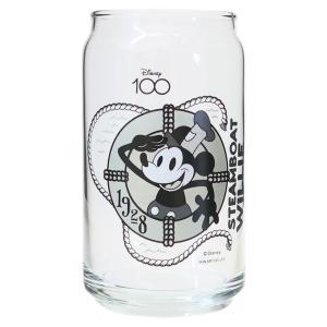 迪士尼 100週年慶典 罐型玻璃杯-汽船威利號19...