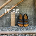 PEIXO沛士歐  女寬版真皮足弓健康涼鞋  PX226B 黑