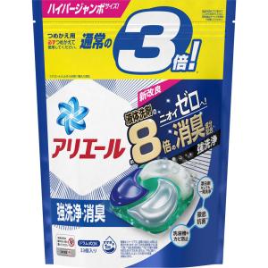 【日本ARIEL】碳酸機能8倍消臭 4D洗衣球-強力淨白33顆/袋