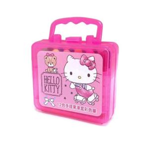 三麗鷗 Hello Kitty 12色手提果凍彩色筆 (粉溜冰鞋款)