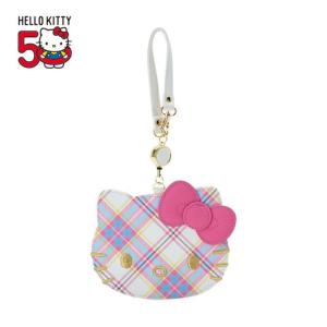 【50週年】Hello Kitty x LOCHCARRON聯名 皮質造型易拉扣伸縮票卡夾 (蘇格蘭少女)