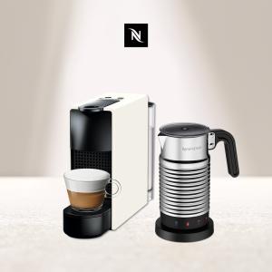 觀銘質感生活家電 Nespresso 膠囊咖啡機 Essenza Mini 純潔白 全自動奶泡機組合