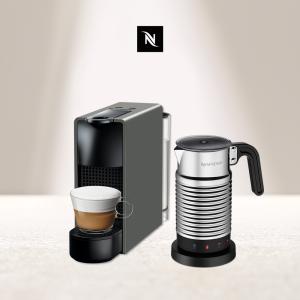 觀銘質感生活家電 Nespresso 膠囊咖啡機 Essenza Mini 優雅灰 全自動奶泡機組合