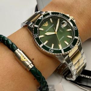 星晴錶業 ARMANI阿曼尼手錶編號:AR00043 墨綠色錶盤綠金錶殼石英機芯中三針顯示,運動,水鬼 被閃到!!!⭐︎⭐︎⭐︎⭐︎⭐︎