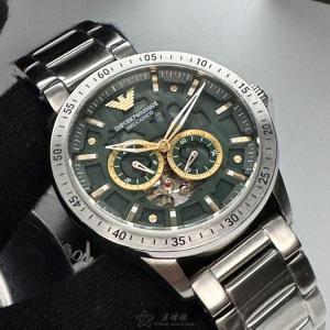 星晴錶業 ARMANI阿曼尼手錶編號:AR00057 墨綠色機械鏤空錶盤銀錶殼自動機械機芯中二針顯示,雙眼,運動 如果說不入手，會對不起自己人生啊🤔😊😊