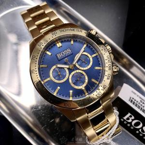 星晴錶業 BOSS伯斯手錶編號:HB1513340 寶藍色錶盤金色錶殼石英機芯三眼,中三針顯示,運動 滿滿的巧妙設計，太誘人了😍😍😍😍😍