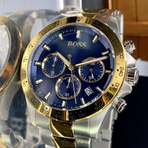 星晴錶業 BOSS伯斯手錶編號:HB1513767 寶藍色錶盤金色錶殼石英機芯三眼,時分秒中三針顯示 怎麼那麼美😍😍😍😍😍😍