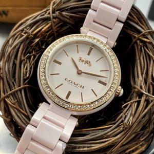星晴錶業 COACH蔻馳手錶編號:CH00101 粉色錶盤粉色錶殼石英機芯簡約,中二針顯示,陶瓷款,鑽圈 致命吸引力😍😍😍