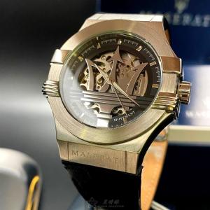 星晴錶業 MASERATI瑪莎拉蒂手錶編號:R8821108031 黑色錶盤銀錶殼自動機械機芯鏤空,運動 示範什麼叫做微時尚💎💎💎