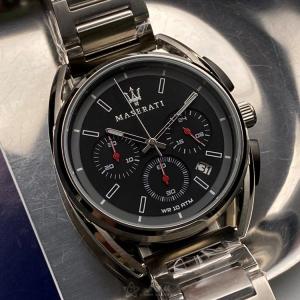 星晴錶業 MASERATI瑪莎拉蒂手錶編號:R8873632003 黑色錶盤銀錶殼石英機芯三眼,運動 示範什麼叫做微時尚💎💎💎
