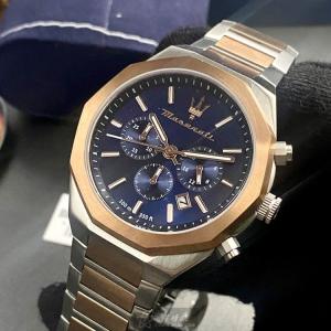 星晴錶業 MASERATI瑪莎拉蒂手錶編號:R8873642002 寶藍色錶盤玫瑰金錶殼石英機芯三眼,中三針顯示 這個品牌的售後服務也是很棒的唷👍️👍️👍️👍️