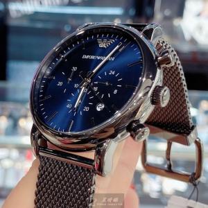 星晴錶業 ARMANI阿曼尼手錶編號:AR00056 寶藍色錶盤黑錶殼石英機芯三眼,中三針顯示 天啊怎麼那麼好看😋⭐