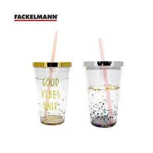 德國 法克漫 Fackelmann 炫彩雙層吸管杯580ml (可挑款/色)