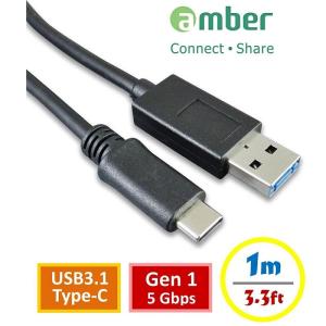 京徹【amber】USB 3.1 Gen1 (5 Gbps) Type-A對Type-C傳輸充電線丨快充丨-1M丨1公尺