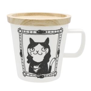 【日本IZAWA】貓蓋杯-蒙娜麗莎(附木蓋) 320ml...