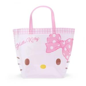 Sanrio 防水海灘袋-Hello Kitty 粉格大臉