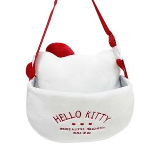 三麗鷗 車用造型絨毛椅背吊掛置物袋 (大臉款)Hello Kitty