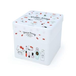 【三麗鷗】Hello Kitty 方形塑膠雙層收納盒(白紅化妝品)