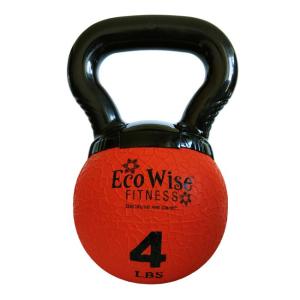 美國【EcoWise】迷你壺鈴 4磅 專利合成橡膠材...