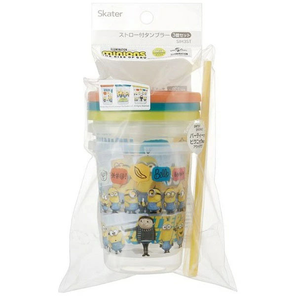 Skater Animal Crossing Tumbler with Straw 320ml 3 Pieces